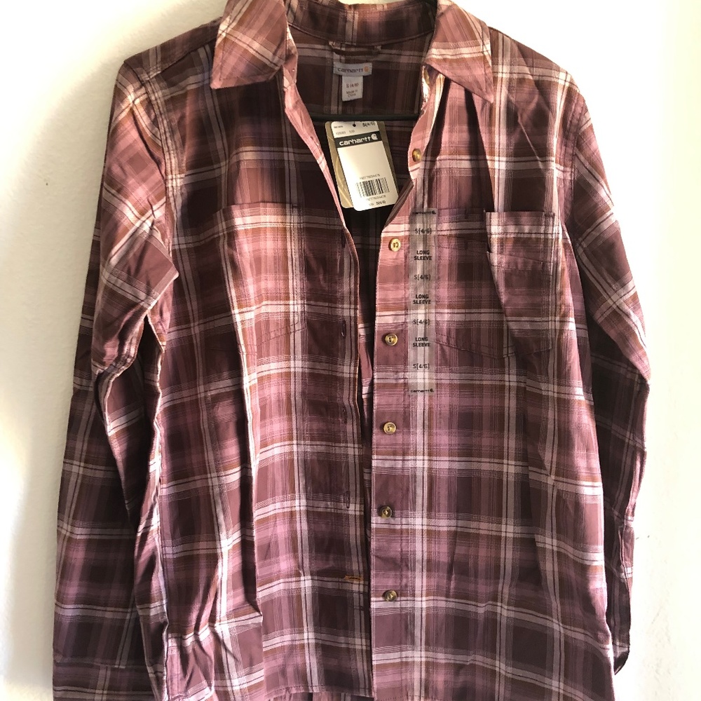 Carhartt womens button front work shirt size small